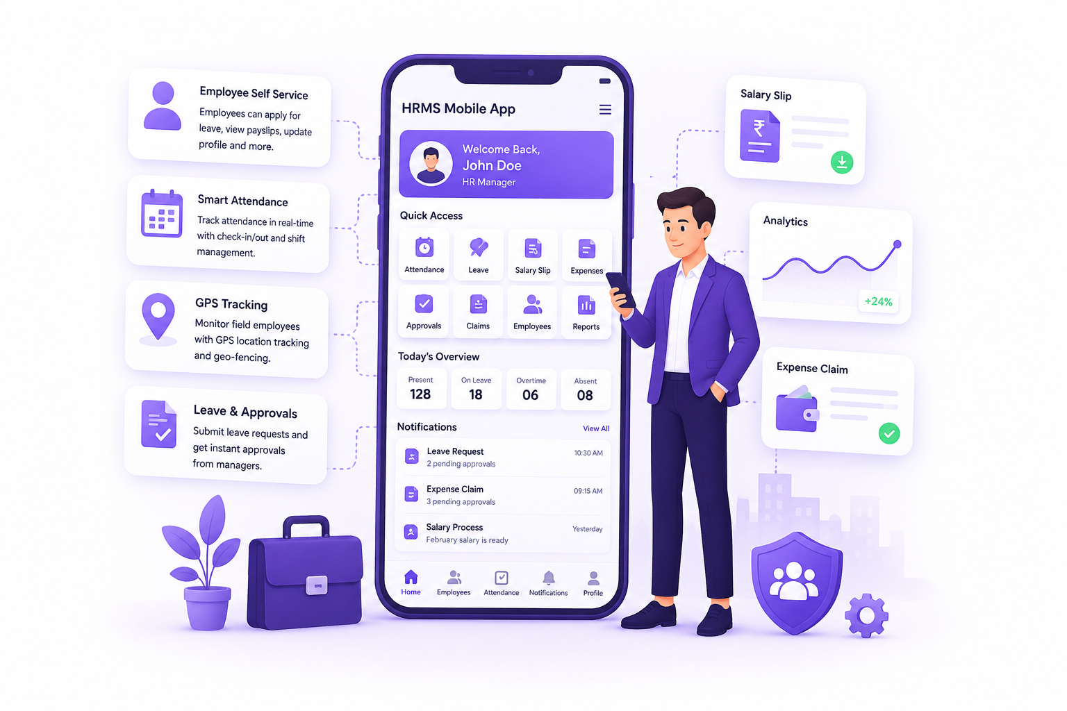 HRMS Mobile App for Android and iOS