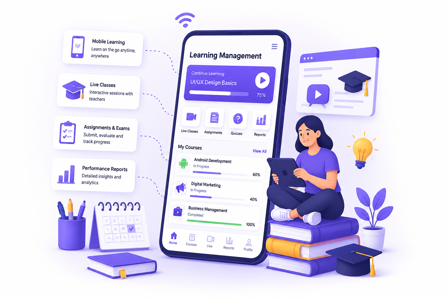 Learning Management Software Android and iOS Mobile App